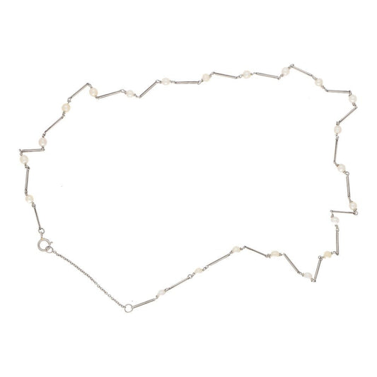 Pearl and Diamond Platinum Chain Necklace