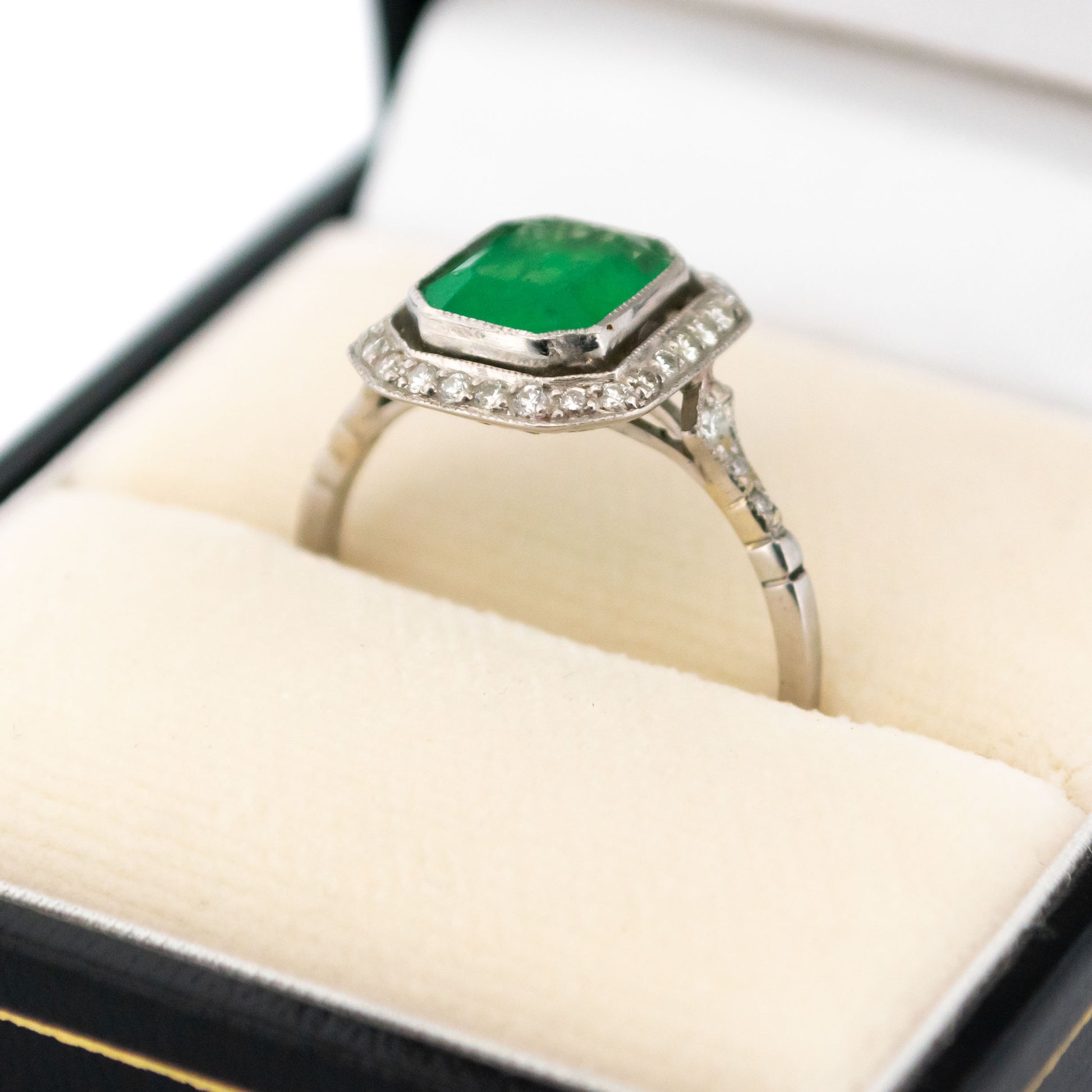 Vintage Platinum, Emerald and Diamond Ring, 1.65 Carats