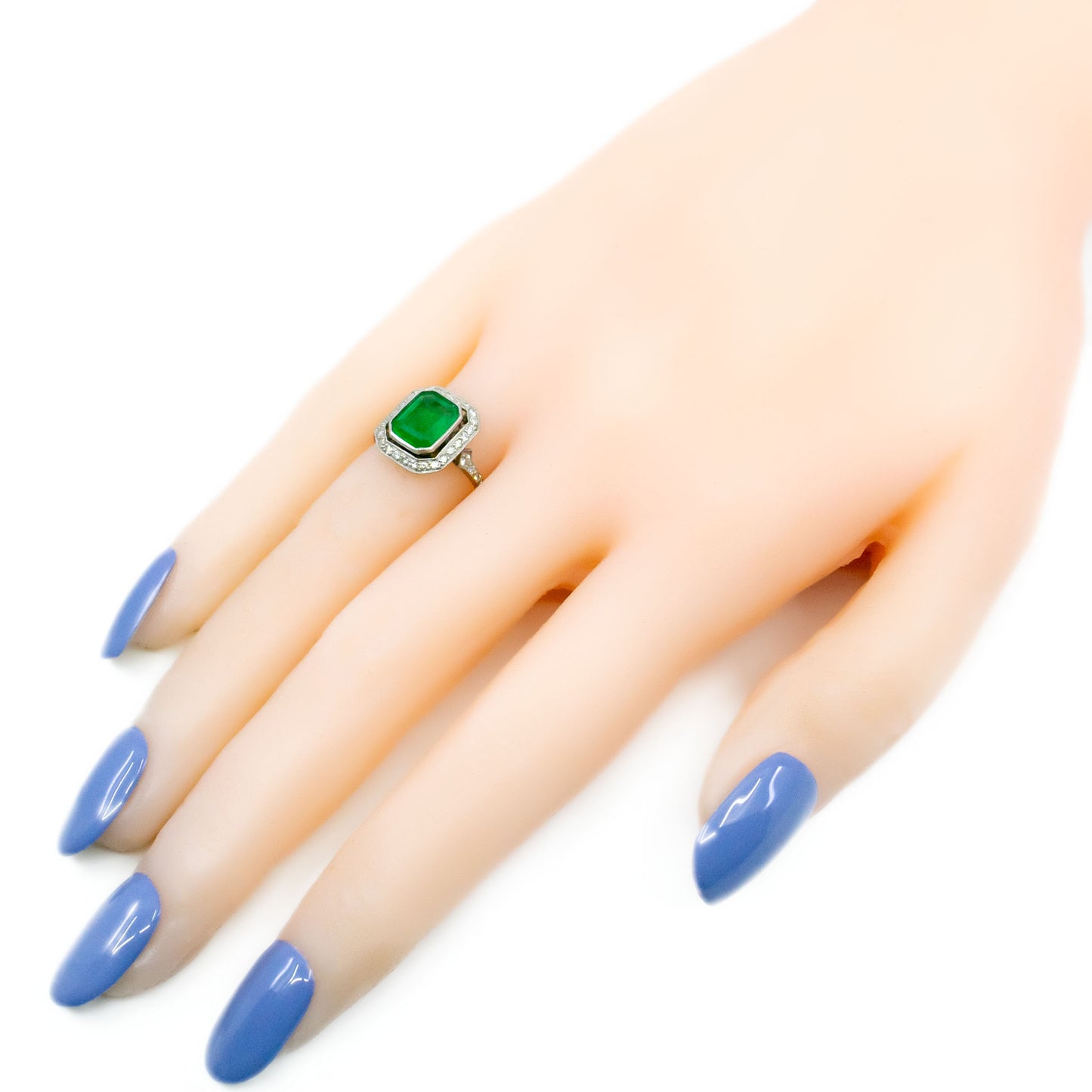 Vintage Platinum, Emerald and Diamond Ring, 1.65 Carats