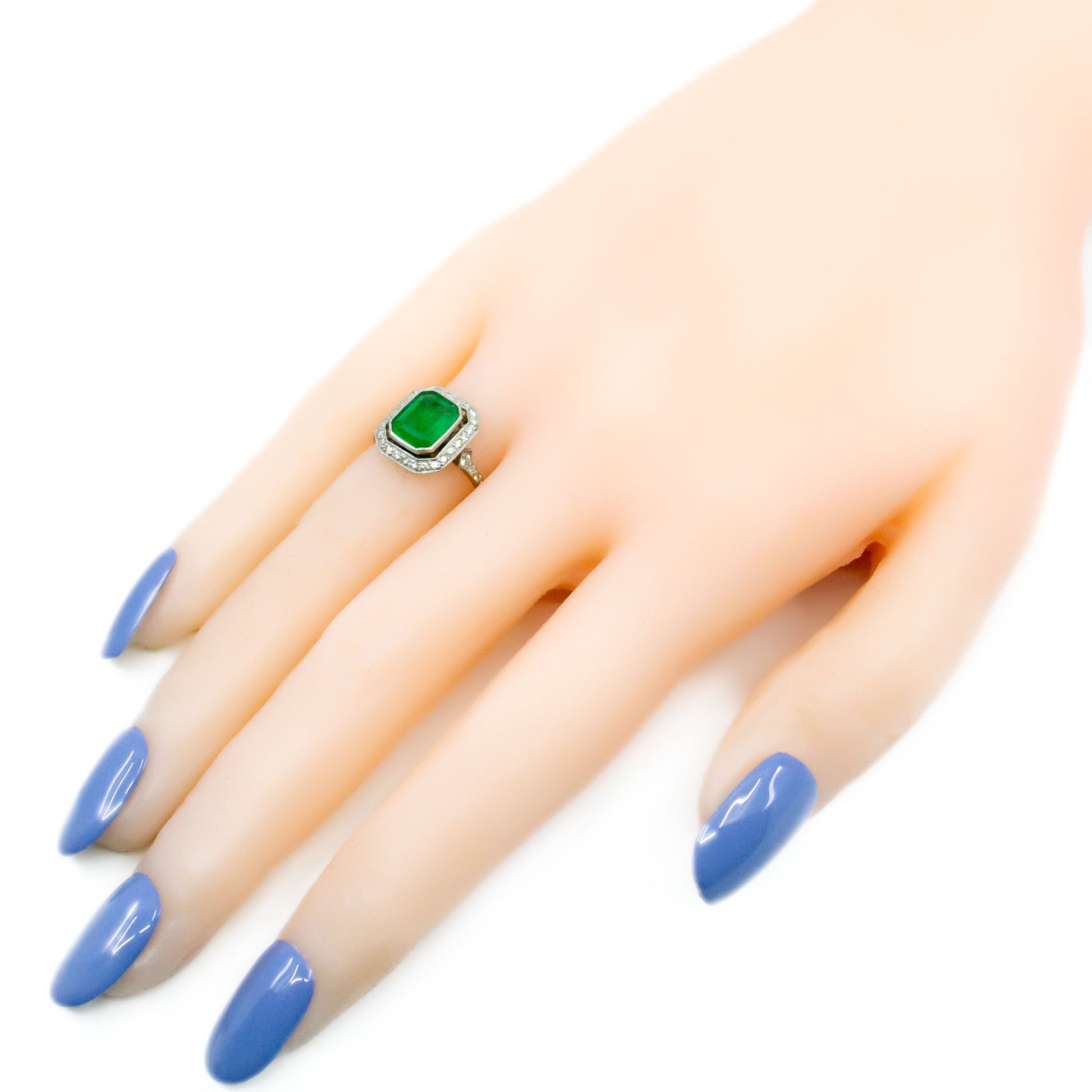 Vintage Platinum, Emerald and Diamond Ring, 1.65 Carats
