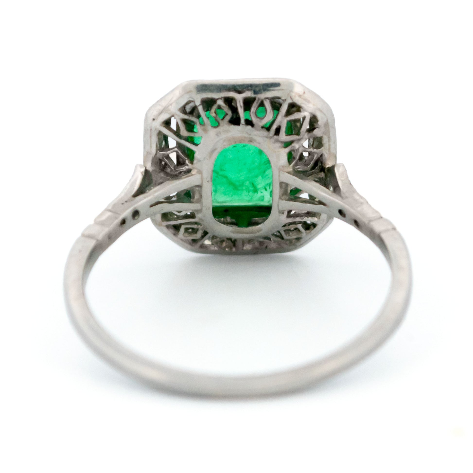 Vintage Platinum, Emerald and Diamond Ring, 1.65 Carats
