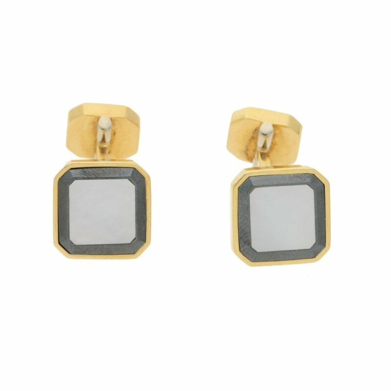 Vintage Piaget Onyx and Mother of Pearl Cufflinks
