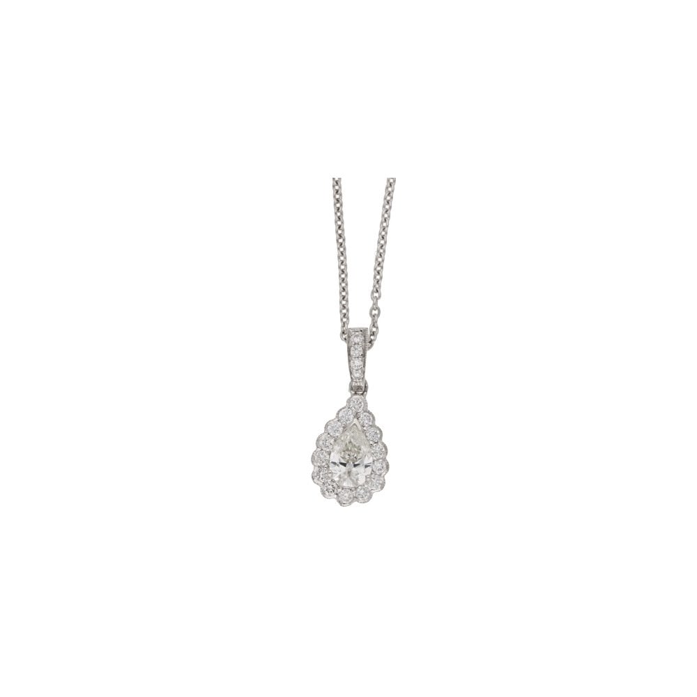 Pear Cut Diamond Cluster Drop Pendant