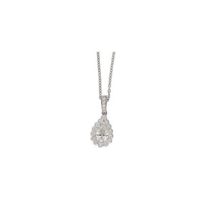 Pear Cut Diamond Cluster Drop Pendant