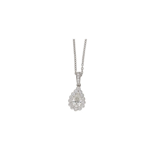 Pear Cut Diamond Cluster Drop Pendant