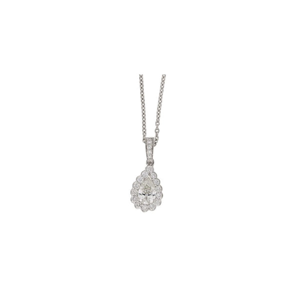 Pear Cut Diamond Cluster Drop Pendant
