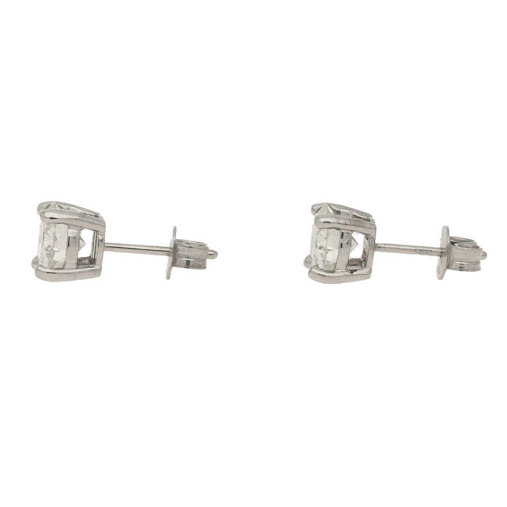 Solitaire Diamond Stud Earrings 2.46 Carats