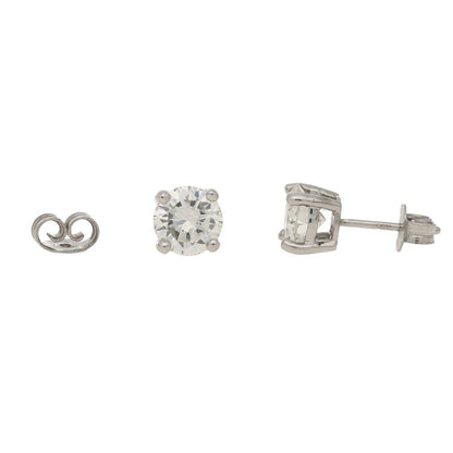 Solitaire Diamond Stud Earrings 2.46 Carats
