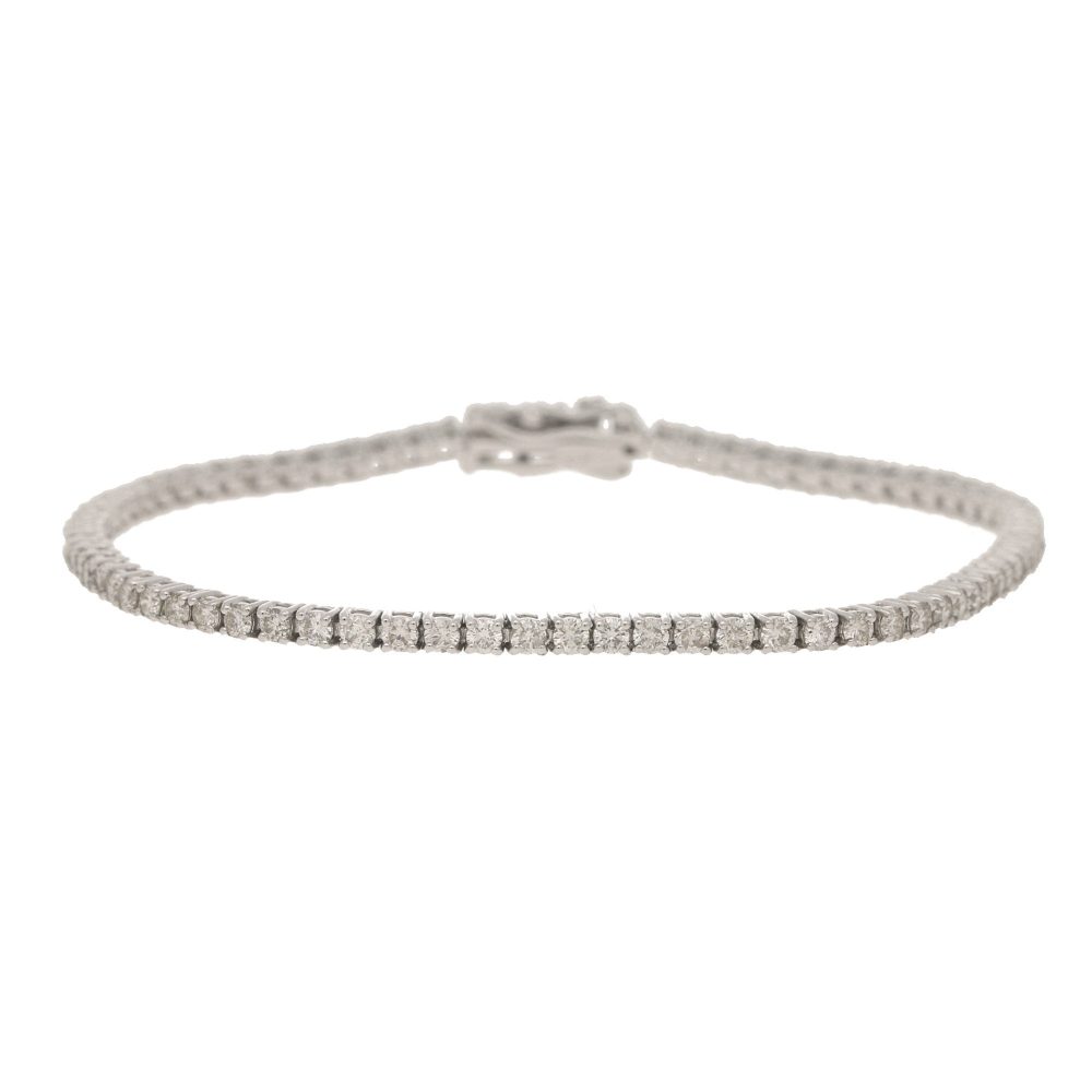 2cts Diamond Line Tennis Bracelet in 18ct White Gold