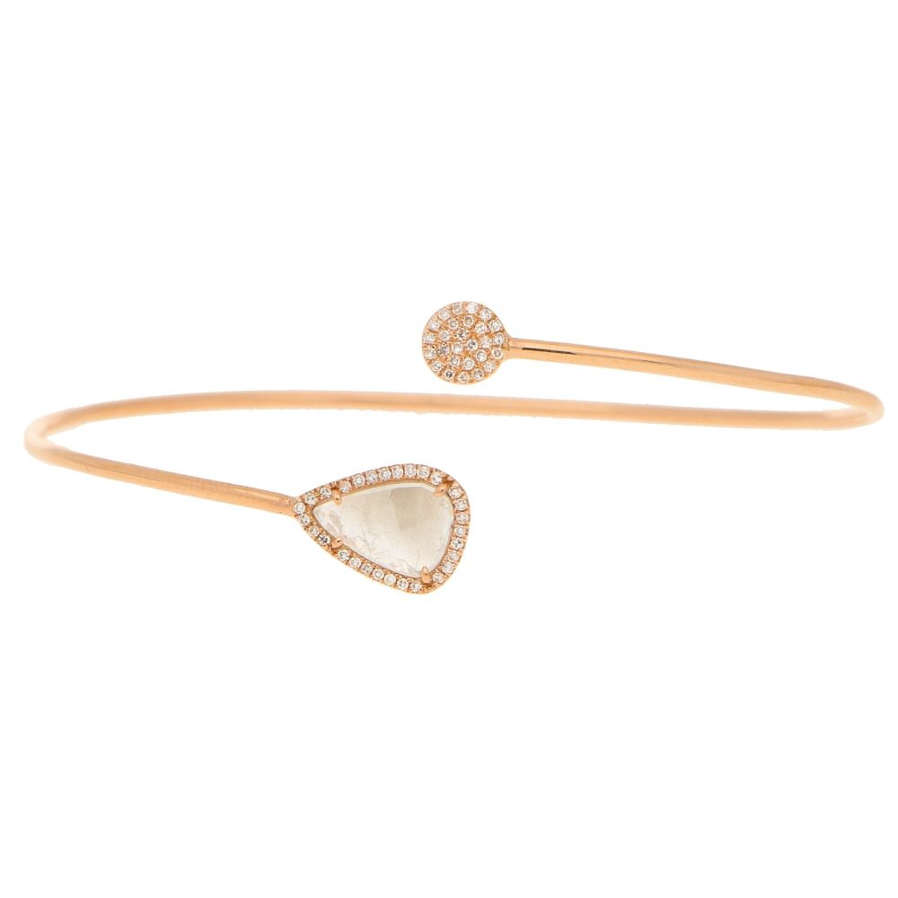 0.50ct Rose-Cut Diamond Bangle Bracelet in 18ct Rose Gold