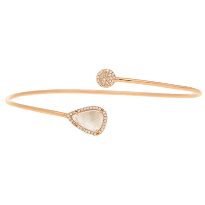 0.50ct Rose-Cut Diamond Bangle Bracelet in 18ct Rose Gold