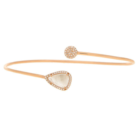 0.50ct Rose-Cut Diamond Bangle Bracelet in 18ct Rose Gold