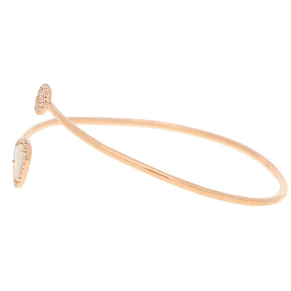 Rose-Cut Diamond Bangle Bracelet in 18ct Rose Gold