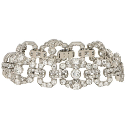 Antique Art Deco 15ct Diamond Panel Bracelet in Platinum