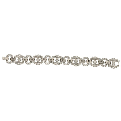 Antique Art Deco 15ct Diamond Panel Bracelet in Platinum