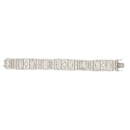 Art Deco Diamond Panel Bracelet in Platinum, Circa 1930s