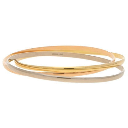 Tri Colour Gold Russian Band Bangle Bracelet