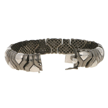 Vintage Italian Aztec Style Mosaic Bracelet in 18ct Black and White Gold