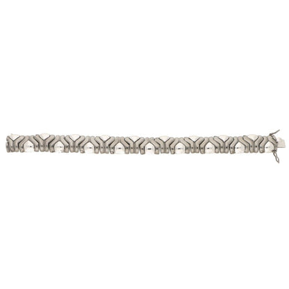 Vintage Italian Aztec Style Mosaic Bracelet in 18ct Black and White Gold