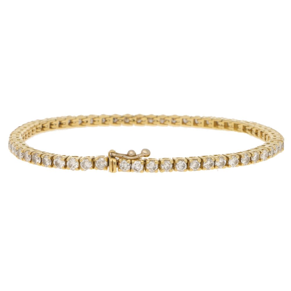 Diamond Line Bracelet in 18ct Yellow Gold 3.50ct