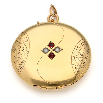 Antique 20 Carat Yellow Gold Paste Locket Pendant