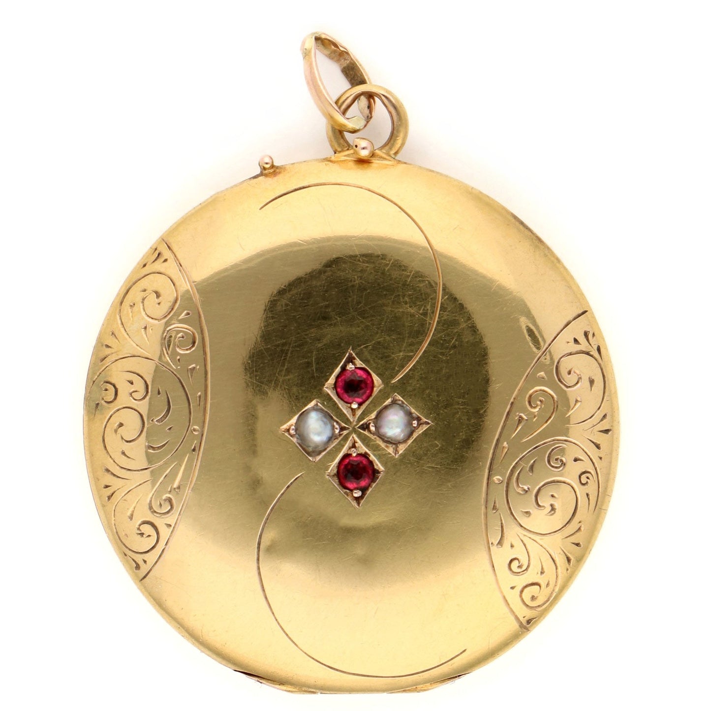 Antique 20 Carat Yellow Gold Paste Locket Pendant