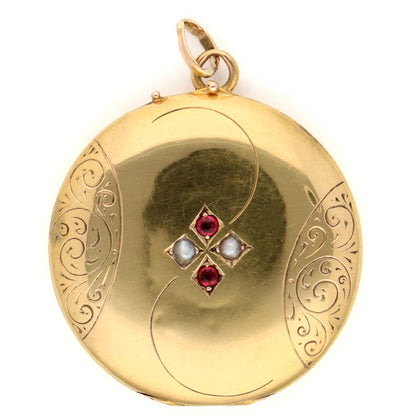 Antique 20 Carat Yellow Gold Paste Locket Pendant