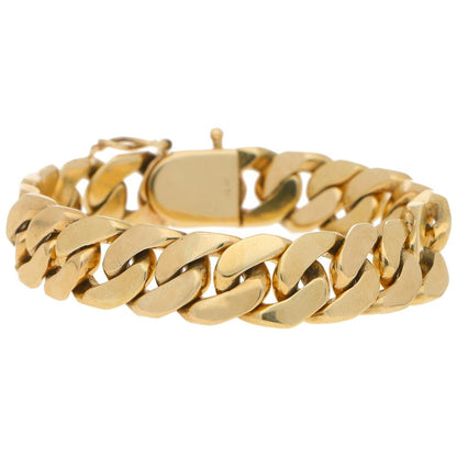 Heavy Cuban Link Chain Bracelet in 14ct Yellow Gold
