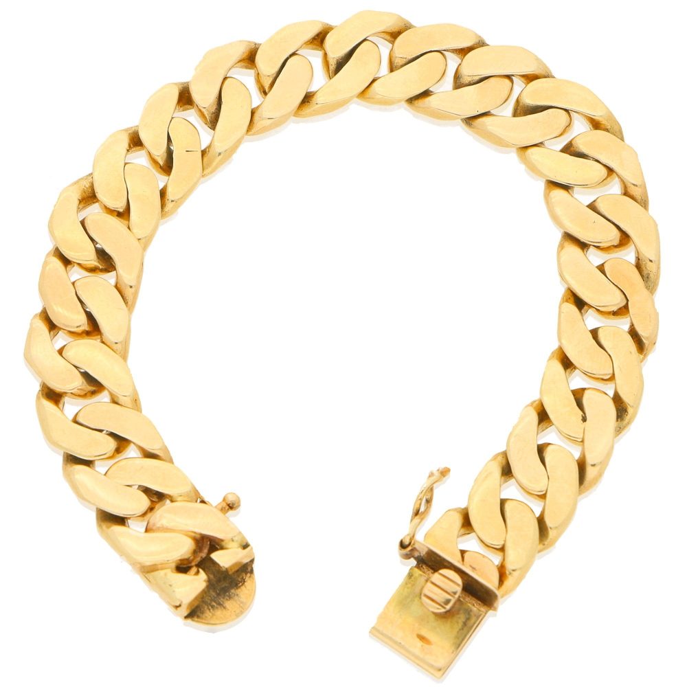 Heavy Cuban Link Chain Bracelet in 14ct Yellow Gold