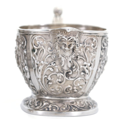 Vintage Dutch Silver Repoussé Creamer Set by H. Hooijkaas