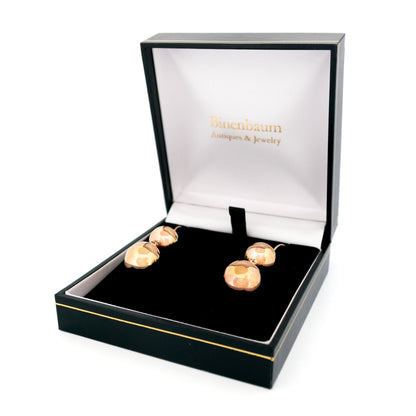 Vintage 9 Carat Yellow Gold Double Ball Drop Earrings