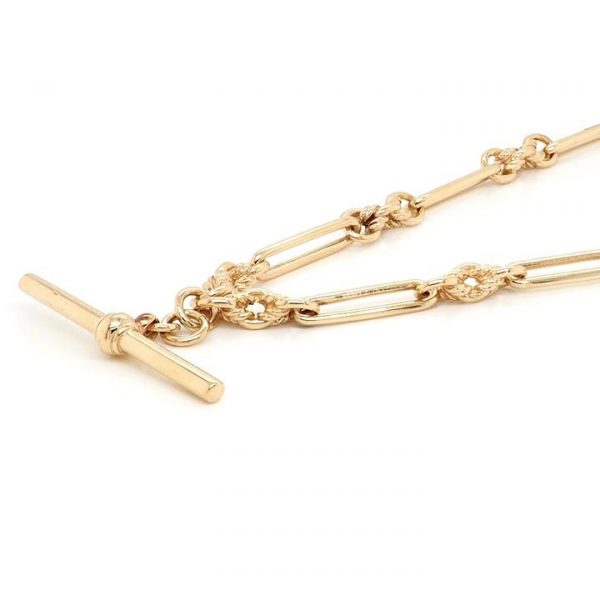 Vintage 9ct Yellow Gold Albert Chain Necklace with T-bar and swivel fastener