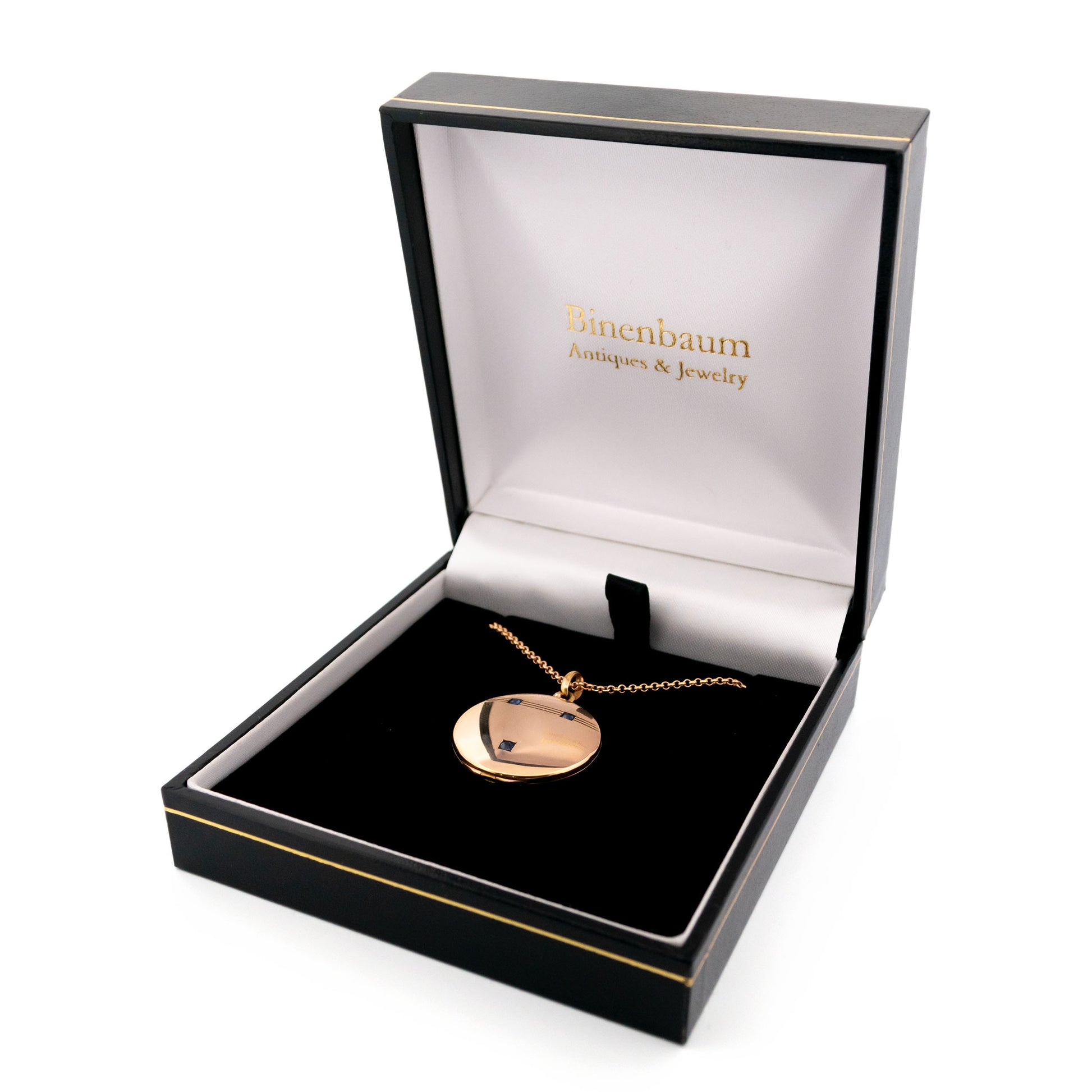 Antique 14 Carat Yellow Gold Sapphire Locket Pendant