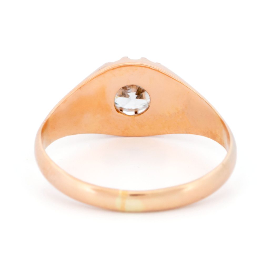 Antique Old Cut Diamond Solitaire Ring In 18 Carat Rose Gold