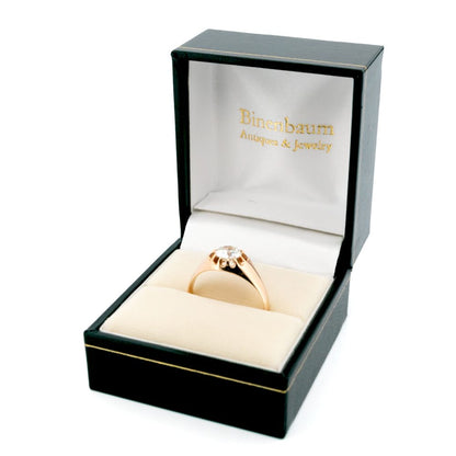 Antique Old Cut Diamond Solitaire Ring In 18 Carat Rose Gold