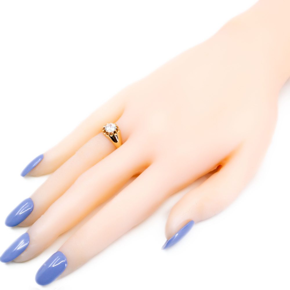 Antique Old Cut Diamond Solitaire Ring In 18 Carat Rose Gold