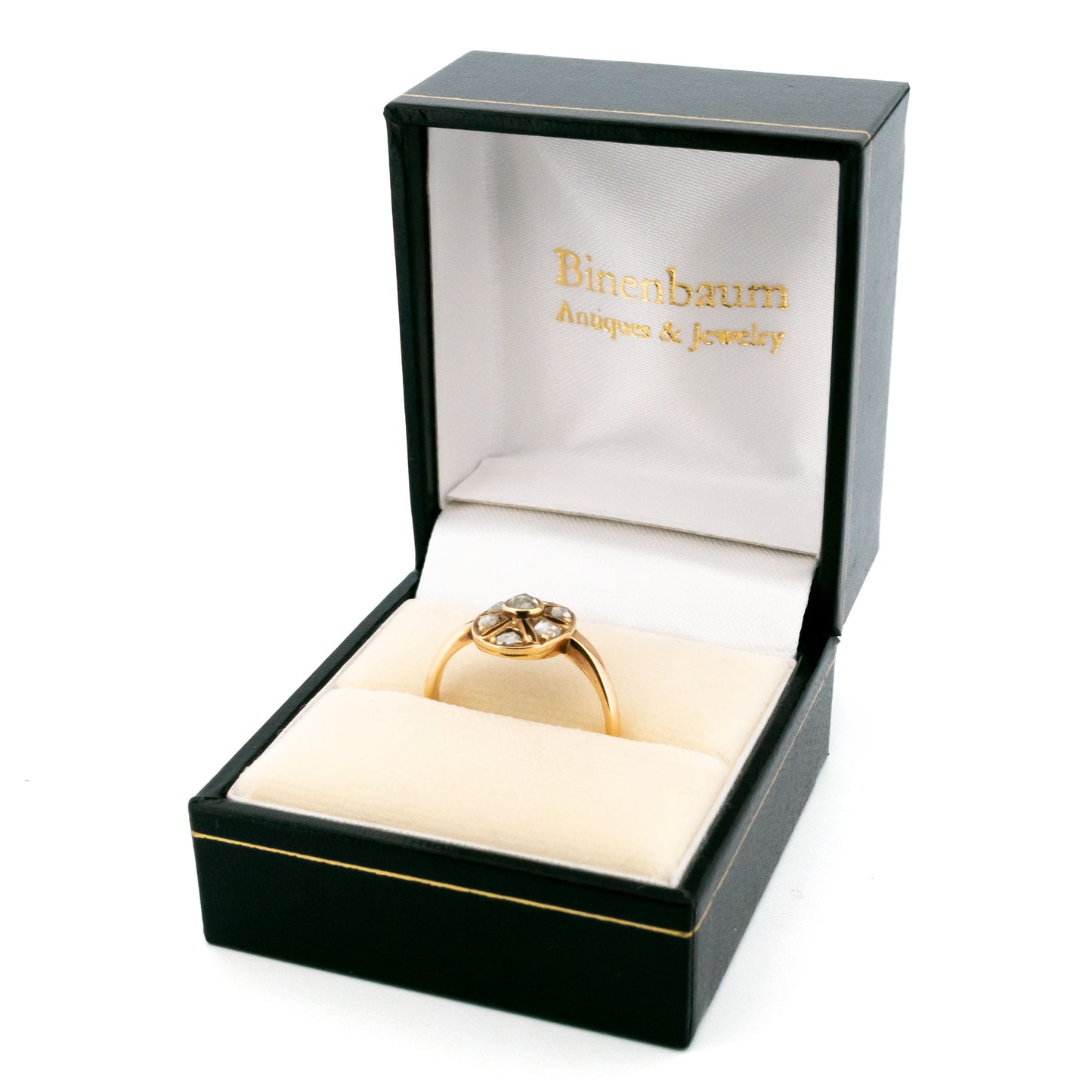 Vintage 14 Carat Gold Rose Cut Diamond Oval Ring, 0.25 Carat