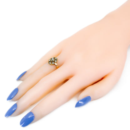 Vintage 14 Carat Gold Rose Cut Diamond Oval Ring, 0.25 Carat