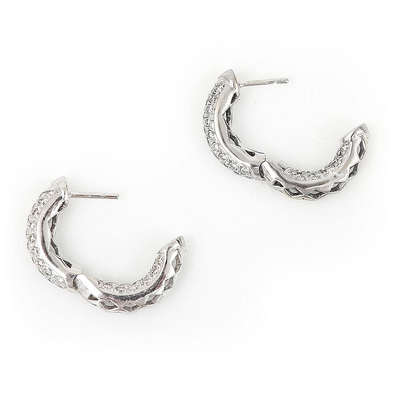 1.3ct Diamond Huggie Hoop Earrings in 18ct White Gold