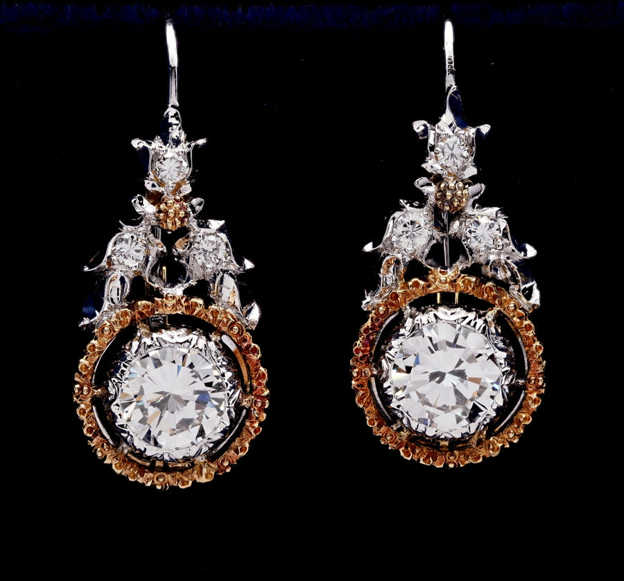 Exclusive Vintage Mario Buccellati 2.50ct Diamond Drop Earrings
