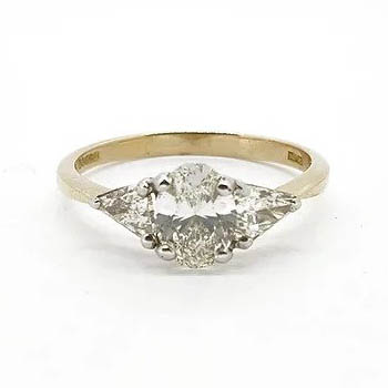 Vintage Oval and Trillion Diamond Trilogy Ring