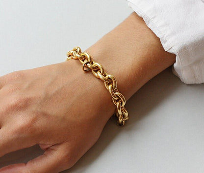 Vintage French 18ct Yellow Gold Link Bracelet, Circa 1980