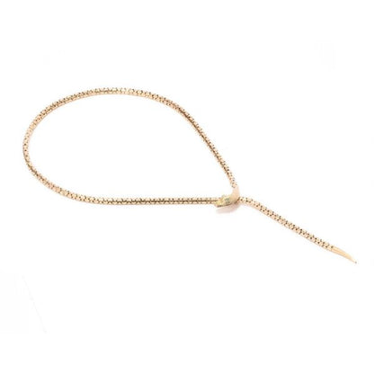 Antique Victorian Gold Snake Necklace with Tourmaline Eyes