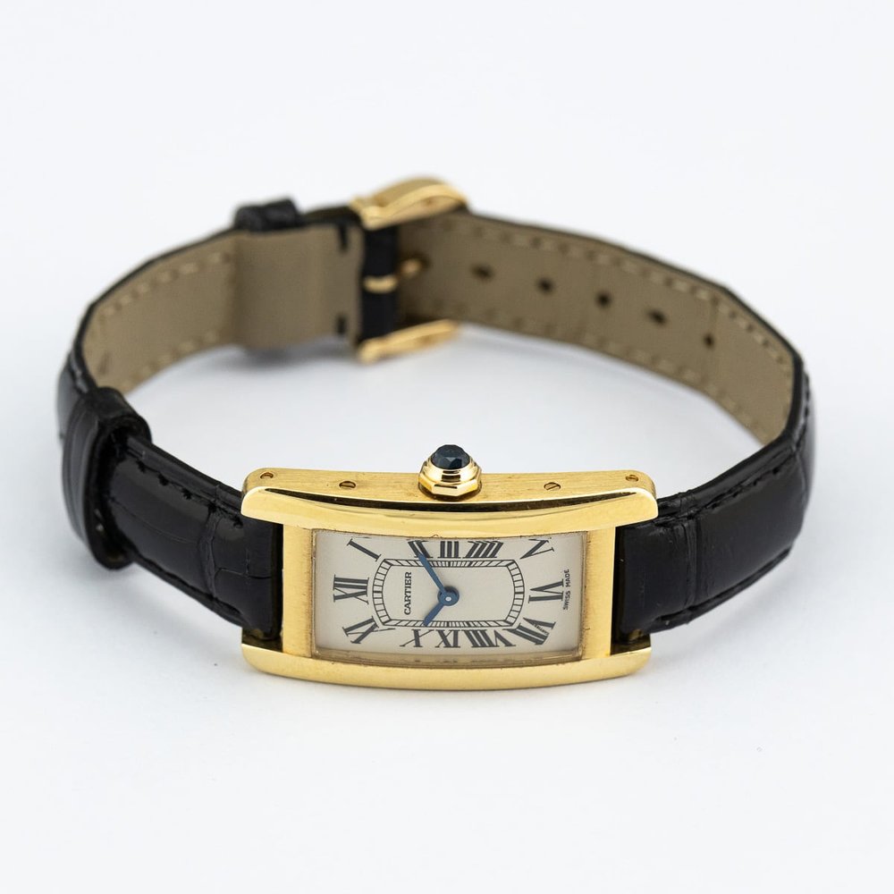 Vintage Cartier Tank Americaine 2482 Ladies 18ct Yellow Gold Quartz Watch