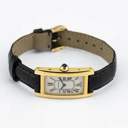 Vintage Cartier Tank Americaine 2482 Ladies 18ct Yellow Gold Quartz Watch
