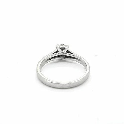 Diamond Solitaire Engagement Ring with Diamond Shoulders, 0.50 carats