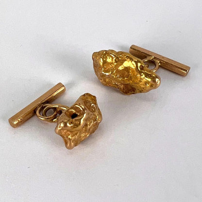 Unusual French Natural Gold Nugget Cufflinks