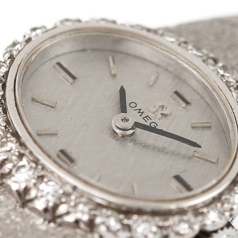 Vintage Ladies Omega 18ct White Gold and Diamond Cocktail Watch