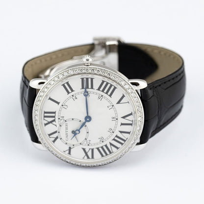 Vintage Ladies Cartier Ronde Louis WR007002 Manual Watch With Factory Diamond Bezel
