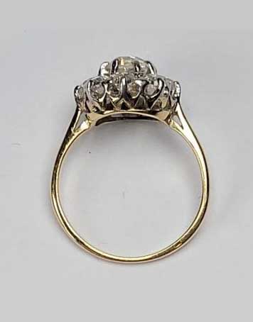 Antique Edwardian 2ct Old Cut Diamond Cluster Ring